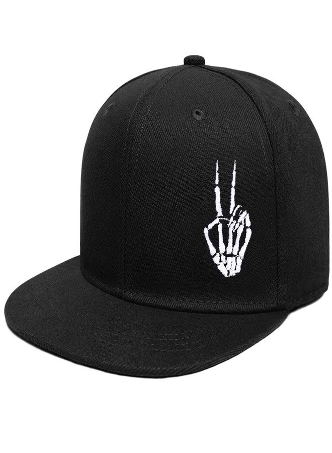 MixYoke Skeleton Hand Snapback Hats for Men Women, Hip Hop Flat Bill Hats Cool Hat - Image 1